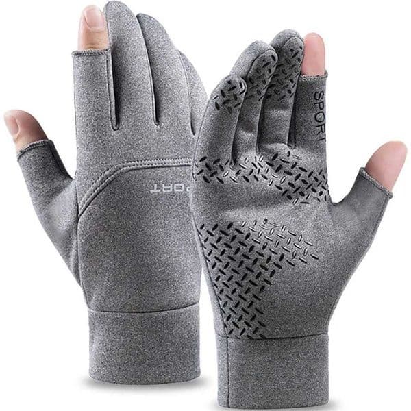 1 Pair 2 Fingers Cut Cycling Gloves Women Men Universal Keep Warm Fishing Protection Anti-slip Fishing Gloves Outdoor AnglingXJ241118