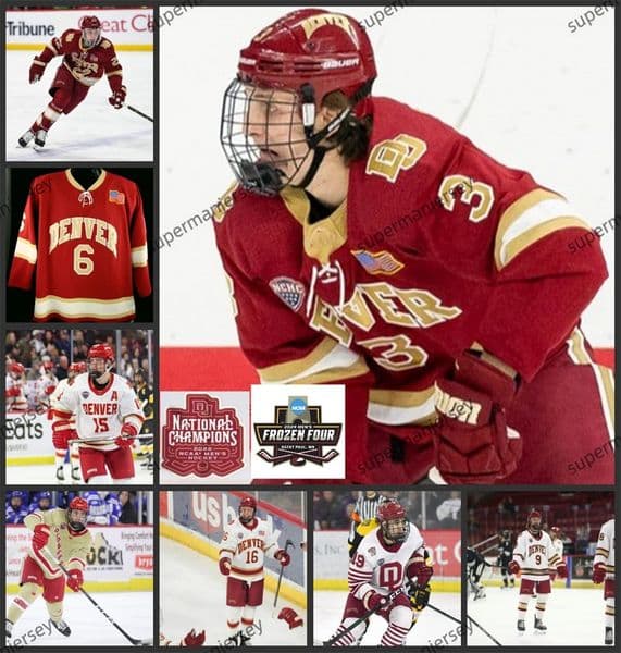 Massimo Rizzo 2024 Champions Denver Pioneers Hockey Jersey Lucas Olvestad Rieger Lorenz Carter King Tristan Broz Casey Dornbach Jared Wright Sam Harris Frozen Four