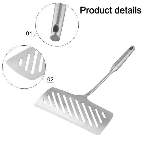 304 stainless steel ultra wide fish Spatulas steak shovel fish Turner slotted sloping kitchen cooking utensil 241118
