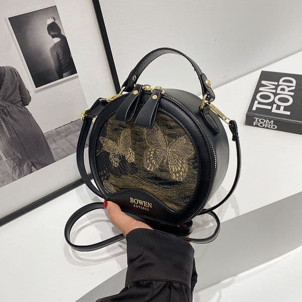 New high end Chinese style crossbody bag with trend multiple functions suitable for commuting Handheld designer small round leisure bag shoulder bag crossbody bag