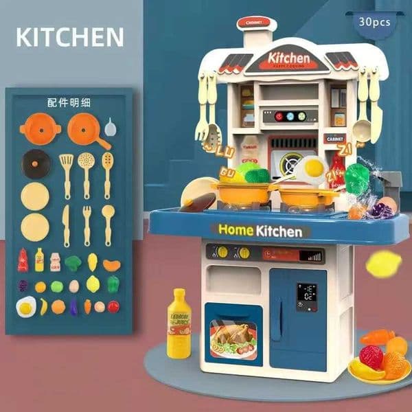Childrens Kitchen Toys Furniture Simulated Tableware Boys and Girls Childrens Gifts Educational Game Tools Electric Cooking Food Game W241119