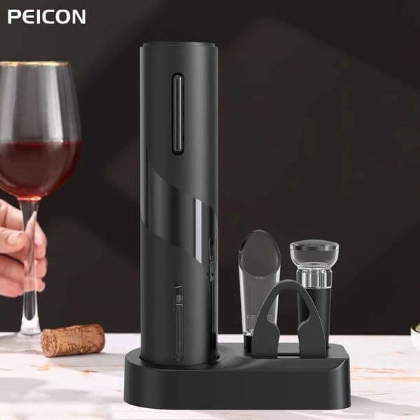 Electric bottle opener rechargeable automatic red wine bottle opener with base topper vacuum plug 241118