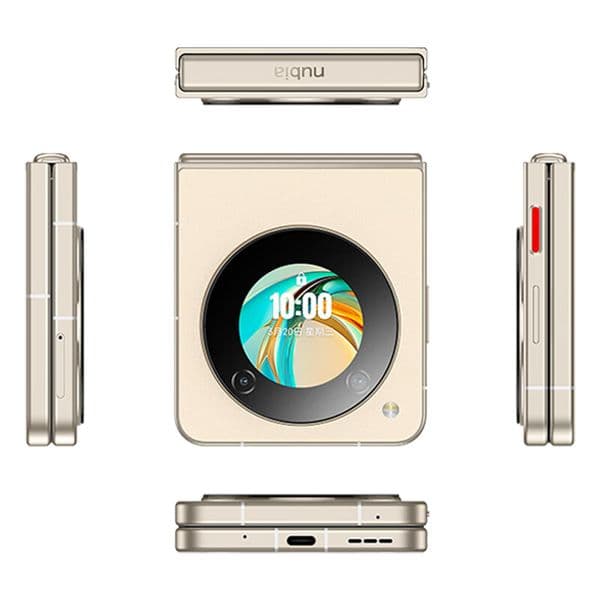 Original Nubia Flip 5G Foldable Mobile Phone Smart 8GB 12GB RAM 256GB ROM Snapdragon 7 Gen1 Android 6.9" 120Hz OLED Folded Screen 50.0MP NFC Face ID Fingerprint Cell Phone