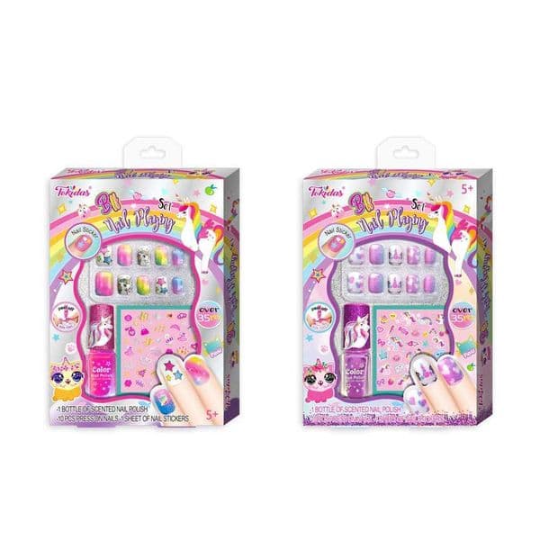 Tokidas 2024 Childrens Makeup Manufacturer Fashion Girl Nail Kit Art Nail Polish Childrens Gift Birthday Gift Childrens Party Toy W241119