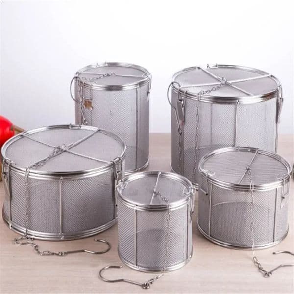 Large 25 * 25cm 304 stainless steel seasoning bag grey soup spice box tea meat basket pot Flat noodles separation Keland filter 241118