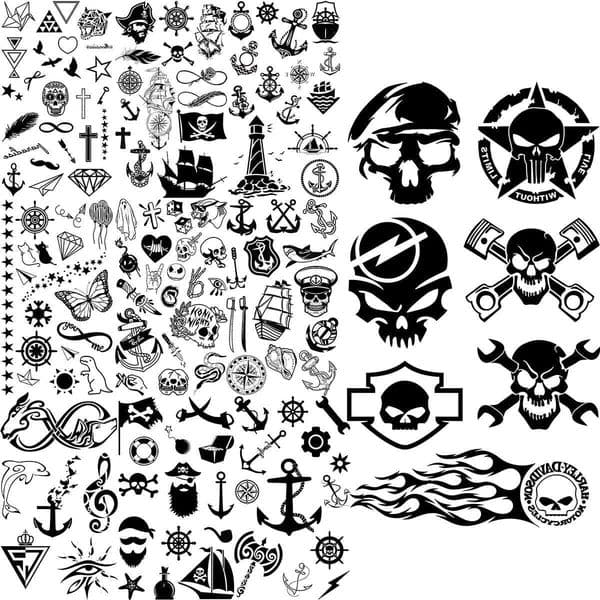 Badge Pirate Temporary Tattoos For Men Adults Realistic Infinite Pirate Ship Lighthouse Fake Tattoo Sticker Body Arm Tatoos DIYXJ241120