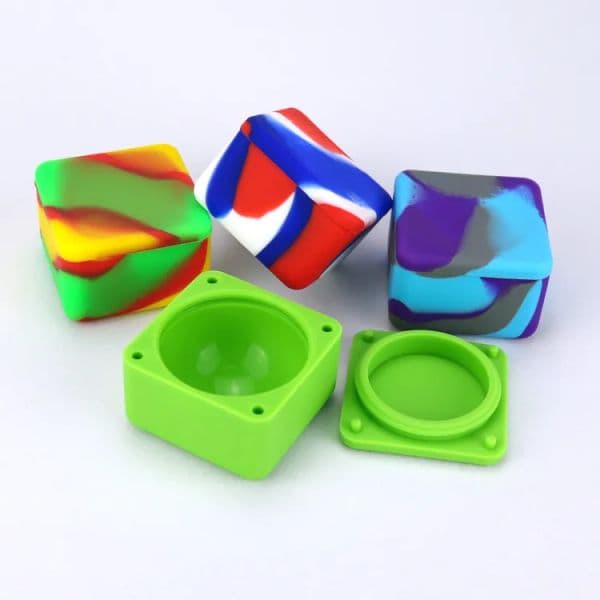 Nonstick Wax Containers Silicone Box 37ml Silicon Container Big Square Food Grade Wax Jars Dab Dabber Tool Large Jar Oil Holder Vapor LL