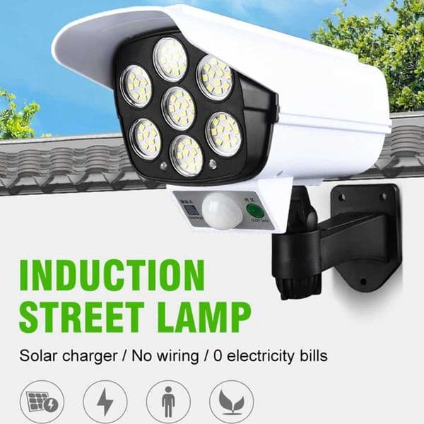 3 Modes 77LED Solar Lights Outdoor Waterproof Motion Sensor Dummy Camera Solar Spotlight Wall Street External Garden Solar Lamp zyc241120