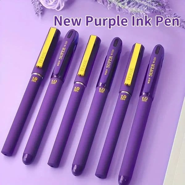 3pcs Purple Ink Gel Pens 10mmfor Writing Large Capacity Refill Office Supplies Back To Sochool 241111
