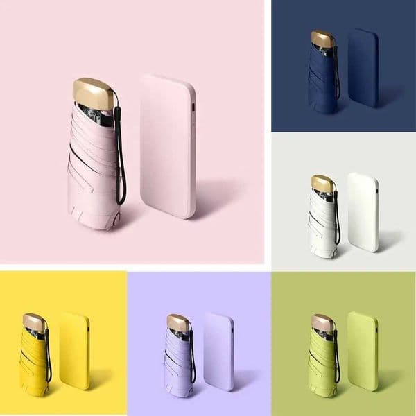Mini Sun Umbrella Small Pocket Rain Umbrella Vinyl Folding Umbrella UV Ultraviolet Protection Sun Shade Pocket Parasol CapsuleXJ241120
