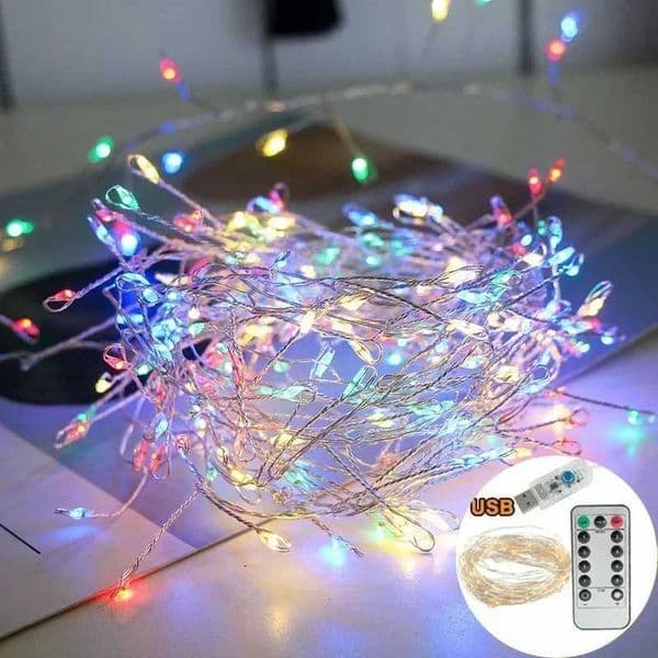 1.5/3/6M USB Power LED Firecracker Fairy Lights Remote Control Dimmable Timer String Lights Wedding Party Garden Christmas Light zyc241120
