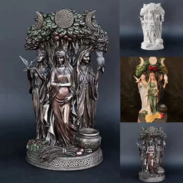 Triple Goddess Garden Statue Ornaments Resin Ancient Greek Religion Hecate Angel Sculpture Living Room Desktop Decoration Gifts 241119