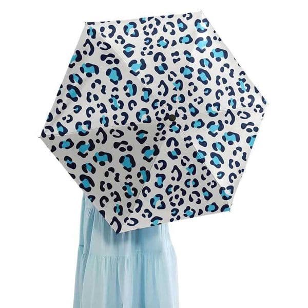 Fashion Leopard Sun Umbrella Women Mini Pocket Rain Umbrellas Lady Girls Cute Cat Sukara Printing Parasol Small Paraguas MujerXJ241120