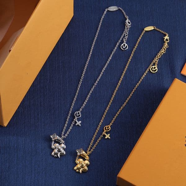 With BOX New Necklace Pendant Stainless Steel Plated 18K Gold Silver Women Necklaces Girl Mother's Day Engagement Jewelry Gift Wholesale