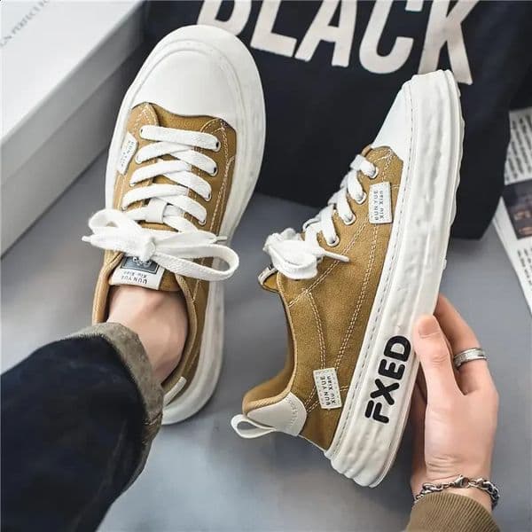 Canvas mens shoes safe running sports and leisure shoes mens fashion trend trend comfortable and elegant sports shoes 241120