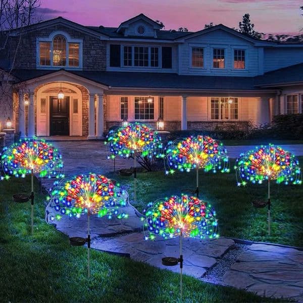 Solar Firework Fairy Light 60LED RGB Outdoor Garden Decoration 8 Flashing Mode Lawn Pathway Lights Patio Party Christmas Wedding zyc241120