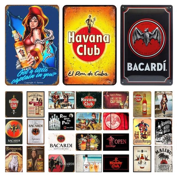 Decor Havana Captain Morgan Rum Vintage Tin Signs Retro Plaque Metal Posters Stickers for Pub Club Man Cave Bar Wall Art DecorXJ241120