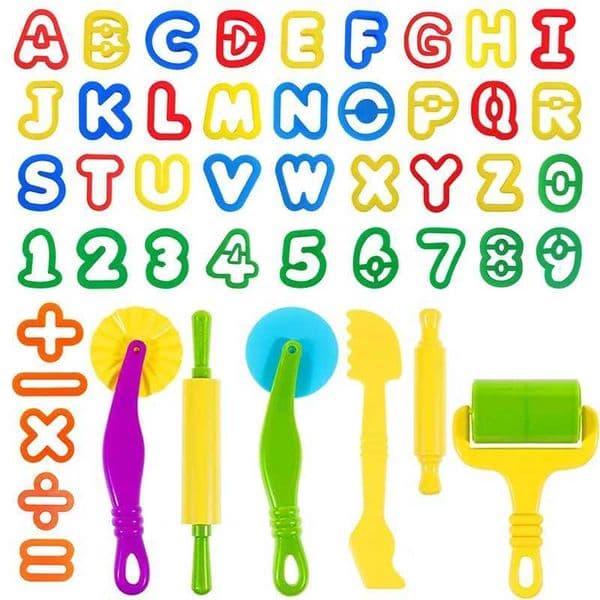 Playdough Tools Play Dough Set For Kids Letters Numbers Symbols Cutter Roller Alphabet Playdough Stamps Clay Accessories DIY ToyXJ241120