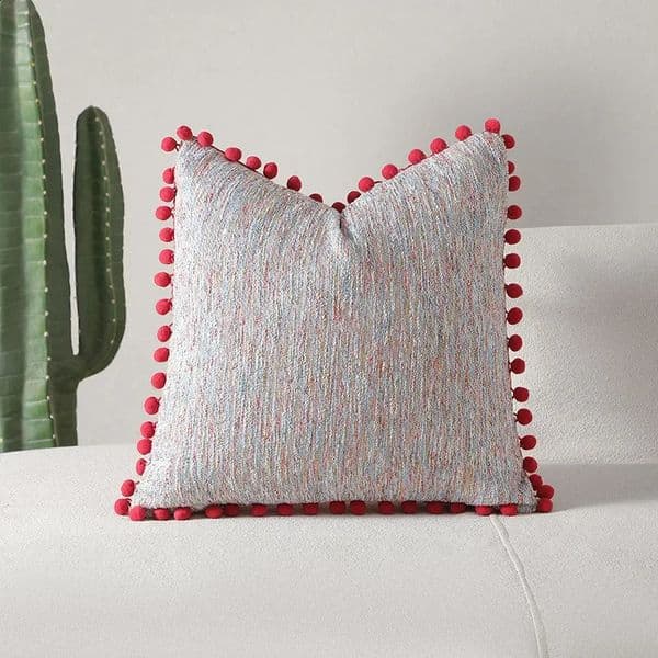 oil painting color woven soft cushion cover creative serve tassel pillowcase decoration living room sofa pillowcase 241121