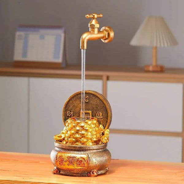 Cornucopia Water Generating Ornaments Circulating Water Chinese Style Simple Household Office Creative Desktop Resin Decoration