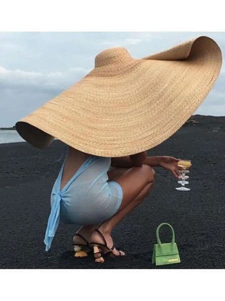 80cm Super large Brim Straw Sun Hat Summer Tourism For Women Travel Ladies Beach shading Sunscreen Overside Gorra 240415
