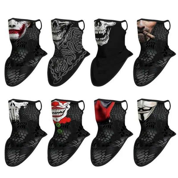 Motorcycle Face Headgear Summer Breathable Sunshade Face Cover Hanging Ear Triangle Cycling Face Mask Men Funny Scarf Neck CoverXJ241122