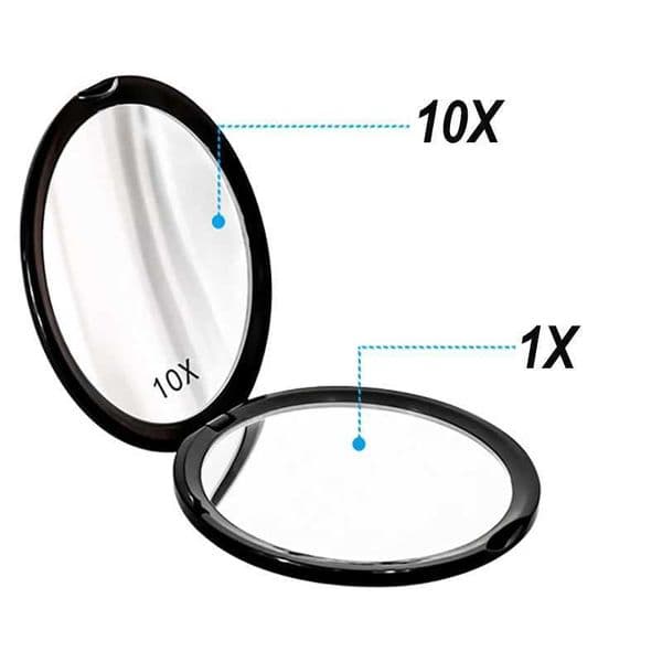 Portable Mini Makeup Mirror Compact Pocket Handheld Mirror 10x Magnifying Double sided Makeup Mirror Travel Beauty Makeup Tool W241122