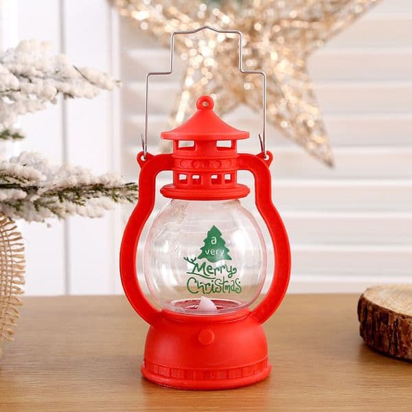 Battery Operated Holiday Lantern Christmas Santa Snowman Light Tabletop Home Party Decoration