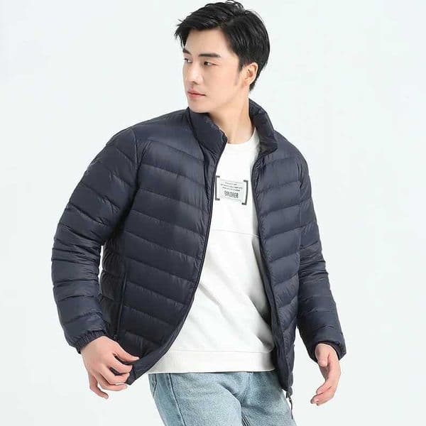 Lightweight 90% white duck down jacket mens 2024 winter casual rack collar warm pad jacket mens classic hot zipper clothing W241121