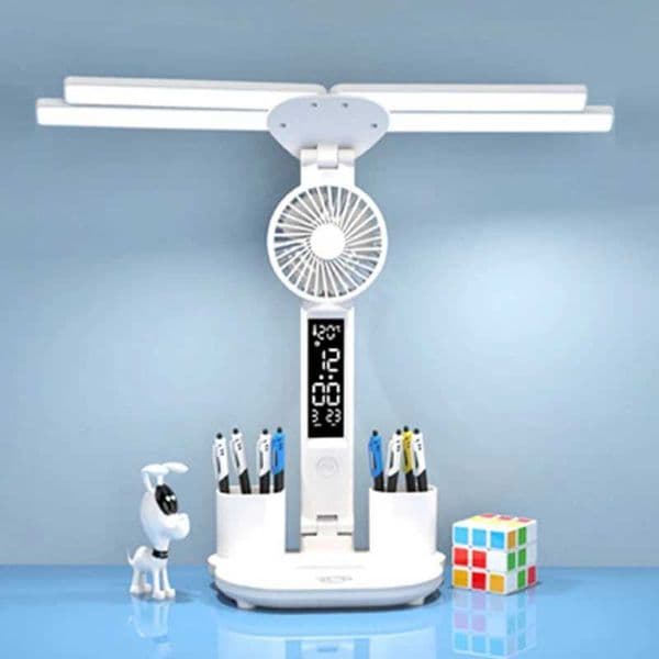 Rechargeable desk lamp for research desk lamp reading light LED desk lamp with fan LED clock display reading light X2411221