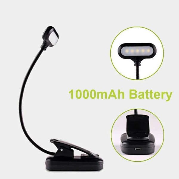 LED Light Eye Protection Book Night Light Adjustable Mini Clip-On Study Desk Lamp Bedroom Rechargeable Battery Lamp Z241123
