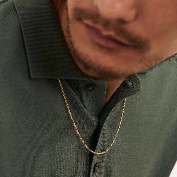 Hip Hop Necklaces For Men Stainless Steel Necklace 3MM Square Pearl Choker Gold Color Rapper Chain Personality Neck Jewelry C021X241122