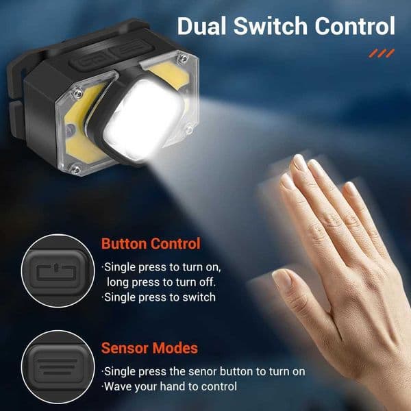 New Arrival BORUiT BR05 D sensor light 1000LM er bright USB charging waterproof light with warm white light Z241122