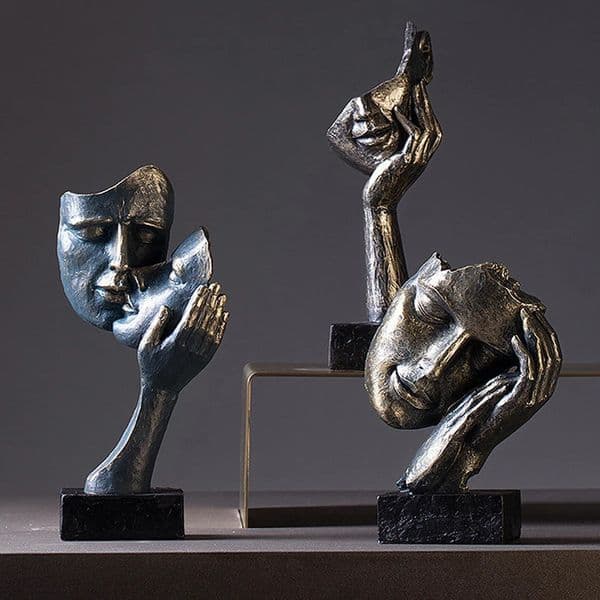 VORMIRResin Abstract Figure Statue Vintage Bust Figurines Sculpture Home Bedroom Living Room Desktop Decor Object 241121