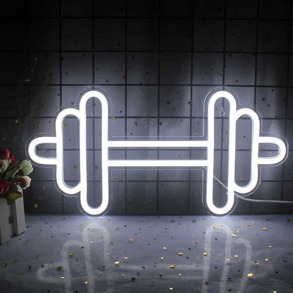 Barbell Neon Sign Gym Led 2 Colors Light Sports Room Things Design Club Partygamer Art Wall Decoration Gift USB Neon Z241123