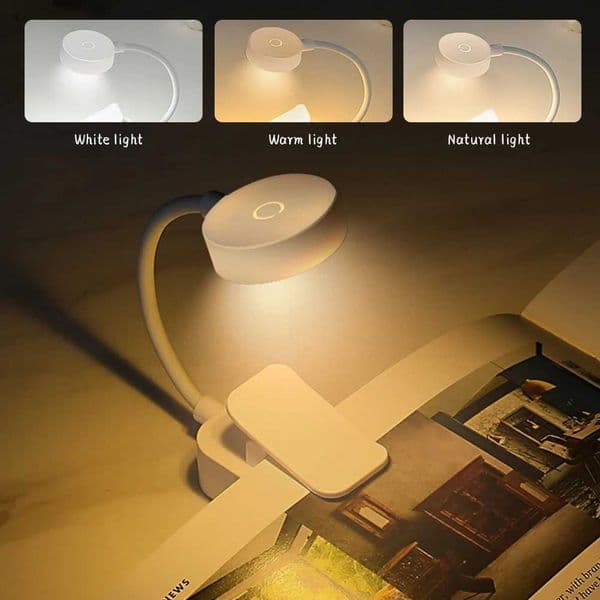 Eye Protection LED Book Light Clip-On Desk Lights Flexible Reading Lamp Adjustable Battery Powered For Bedroom Studying Lighting Z241123