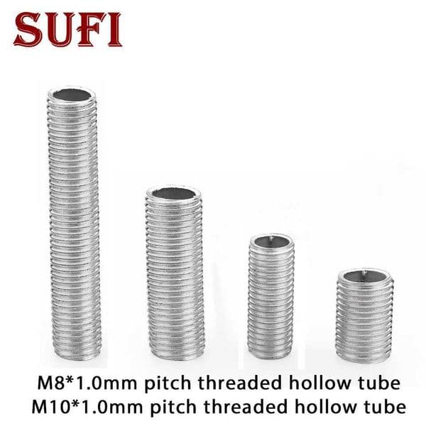 5pcs M8 M10 lamp screw bolt tooth tube 8MM 10MM diameter zinc alloy M8 M10 male thread hollow tube lighting accessories X241122