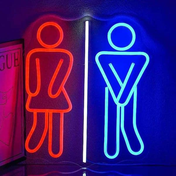 XM Bathroom Neon for Wall Decoration Toilet Neon Dimmable Toilet USB Power Red Blue Neon for Bathroom Bedroom Bar Z241123