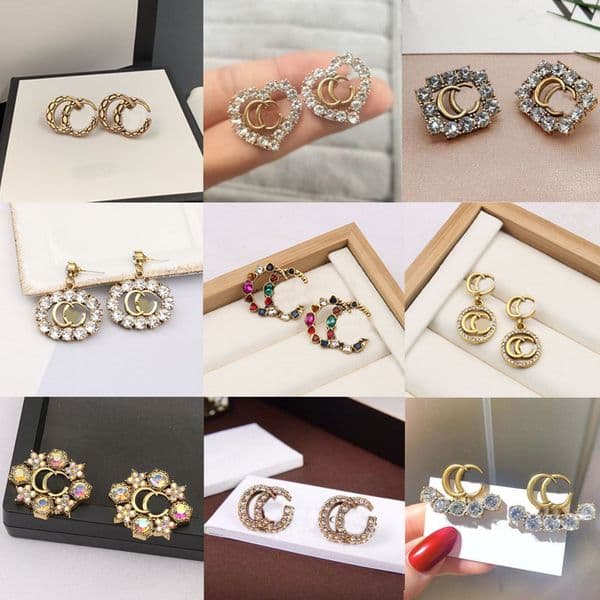 Pearl Earrings Letter Designer Earrings Brand Ear Stud Women 18K Gold Plated Studs High Quality Crystal Earring Birthday Wedding Jewelry Party Gift