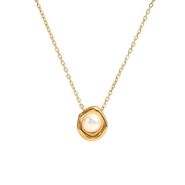 Designer Retro Pearl Necklace for Women Plated 18k Gold Titanium Steel Non Fading Jewelry Wedding Party Gift for Lady Free Shipping