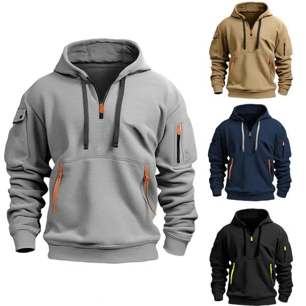 Biy straight shoulder hooded sweatshirt mens and womens plus size loose zipper fashionable sweatshirt 241125