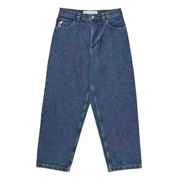 Men's Jeans Big Boy Y2K Trap King Jeans mens womens street clothing bagged jeans embroidered denim casual simple goods Trouser pantsL2404 a4