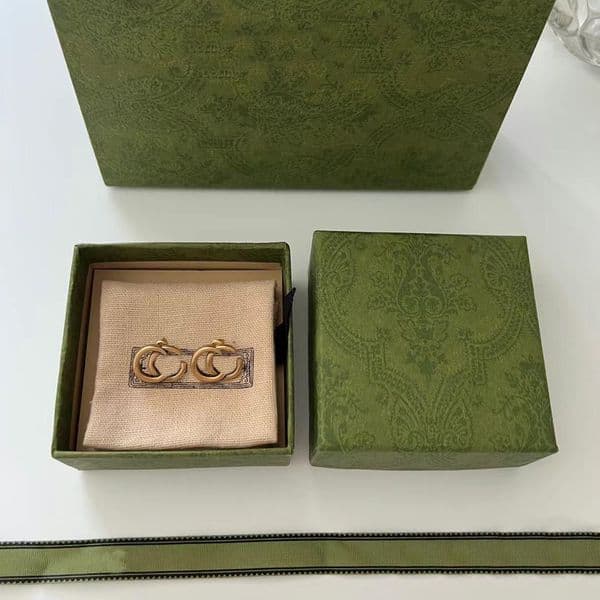 Classic double letter Vintage 14K gold Designer earrings Fashion jewelry with stamp high quality brass material will not fade for men and women alike gifts