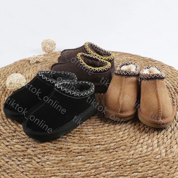 Tasman II Slippers Tazz Kids Toddler Baby Boots Chestnut Fur Slides Sheepskin Shearling Classic Ultra Boy Girls Mini Boot Winter Mustard Seed Mules Slip-on Wool
