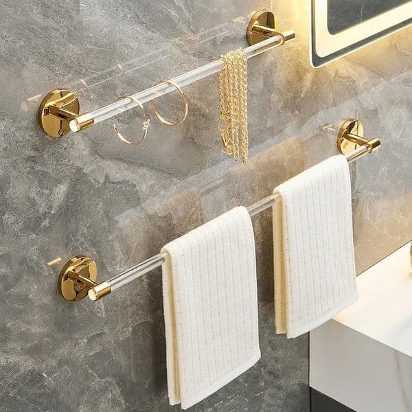Gold and silver towel roll paper towel holder bathroom storage rack bathroom clothes hanger toilet kitchen accessories 241125