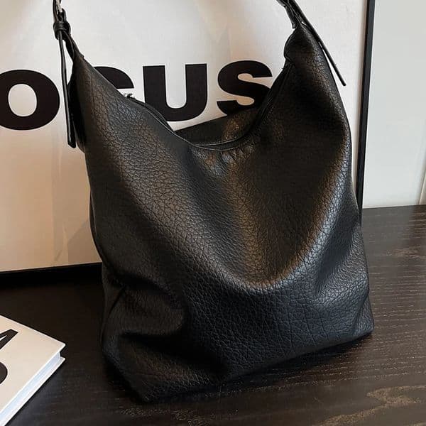 Womens Armpit Hobos Shoulder Bag Black Stylish Female Large Pu Leather Bags Quality Aesthetic Ladies Original Handbag 241125