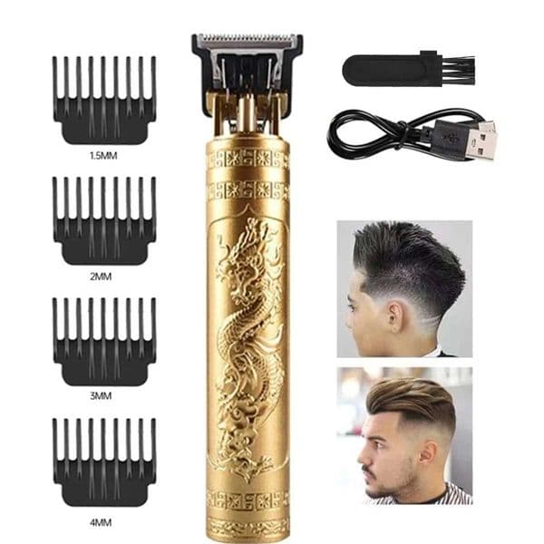 Vintage Electric Hair Cutting Machine Hair Clipper Professional Men Shaver Rechargeable Barber Trimmer for Men Dragon BuddhaXJ241125