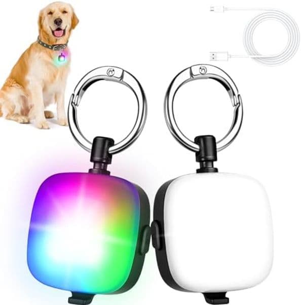Dog dog leash Collar Designer Rechargeable Collar Clip On With 4 Lighting Modes Safety Red Lights Harness Leashes Light For Dog Night Walking Running Camping
