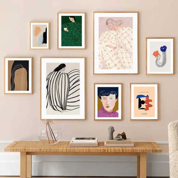 Sofia Linds sleepwear womens abstract geometric lines Nordic posters wall art printing canvas painting girls living room decoration pictures W241128