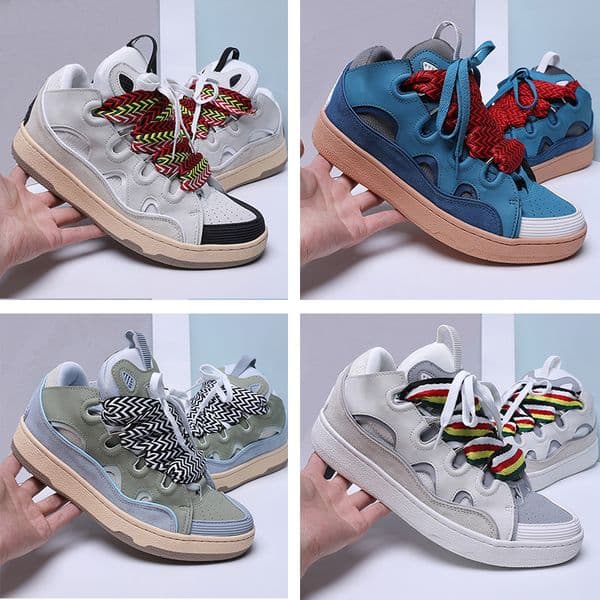 Luxury sneakers curb Designer Casual shoes for mens mesh woven lace-up sneaker men platform shoe Pink womens leather nappa calfskin men women Trainers size 35-46